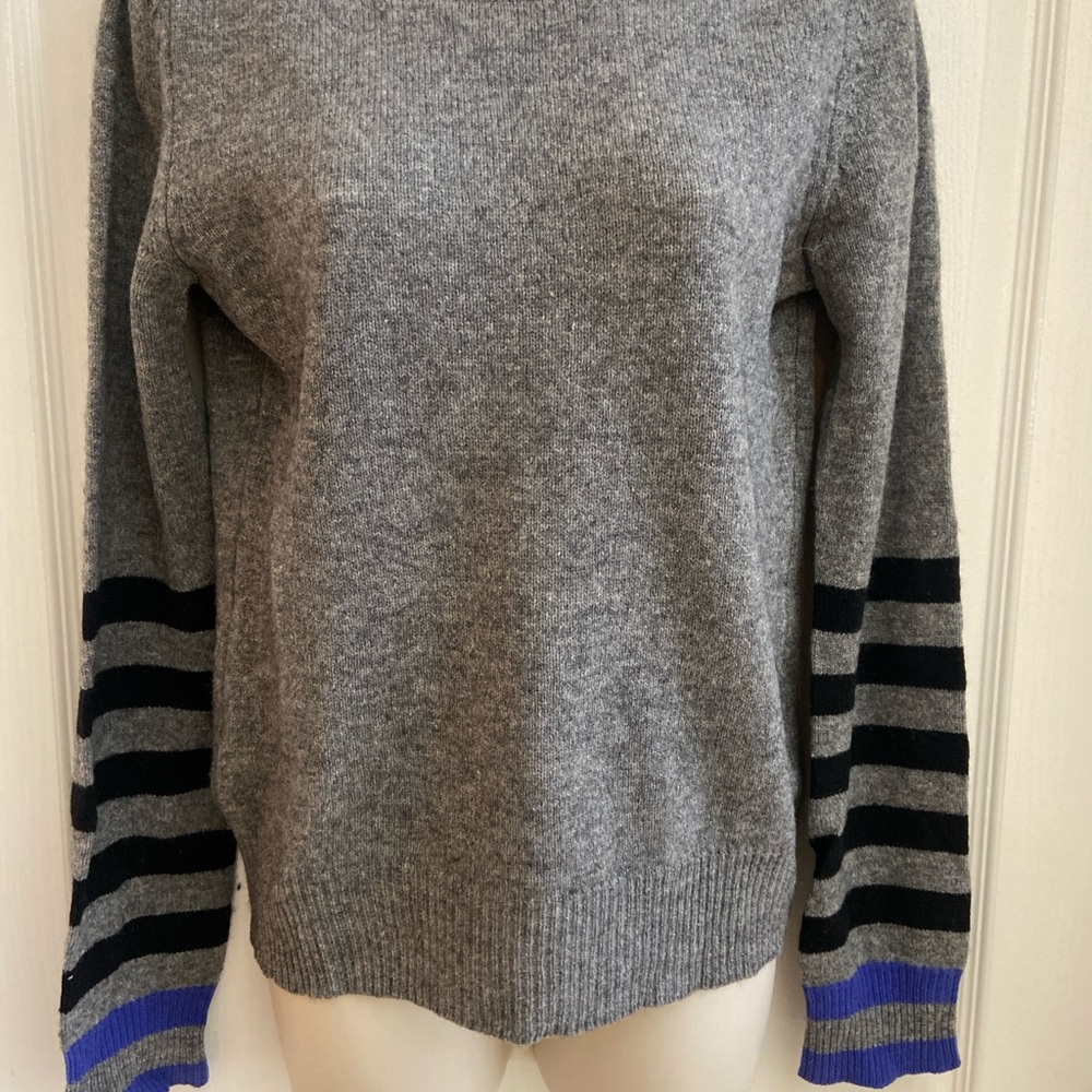 Club Monaco Gray and Black Crew Neck Sweater